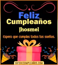 Mensaje de cumpleaños Jhosmel